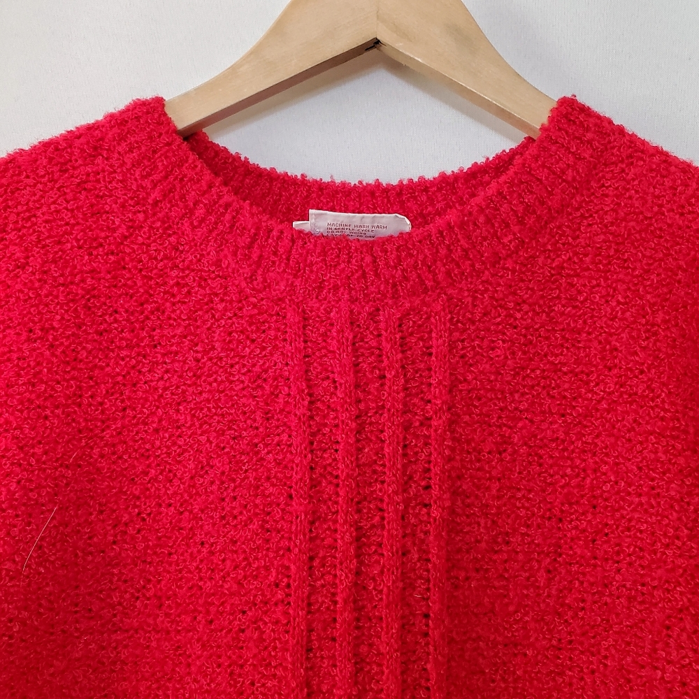 Vintage 80's Beldoch Popper Red Short Sleeve Sweater - Picture 2 of 10